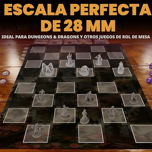 Miniatura 5 de 50 figuras únicas de RPG de mesa de fantasía en miniatura para Calabozos y Dragones, juegos de rol Pathfinder. Sin pintar a granel, ideal para D&D