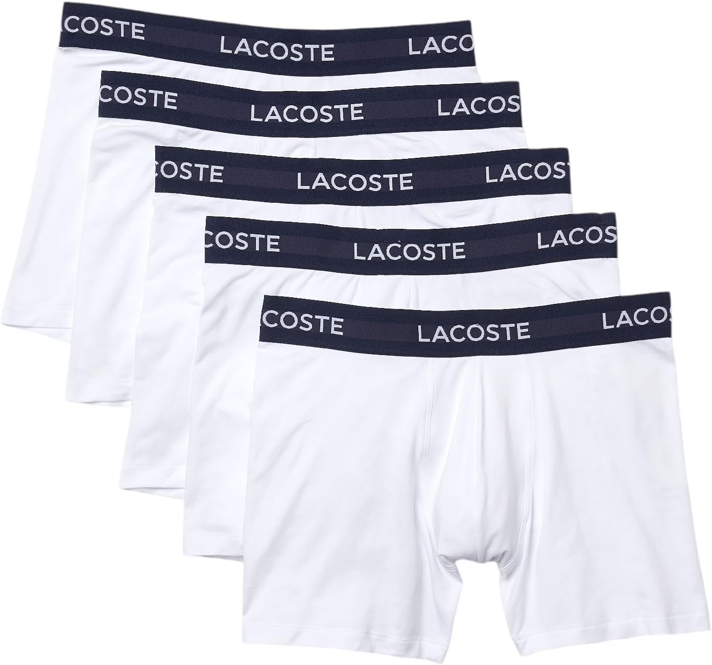 Lacoste mens Cotton Stretch Essentials Boxer Briefs, 5-pack