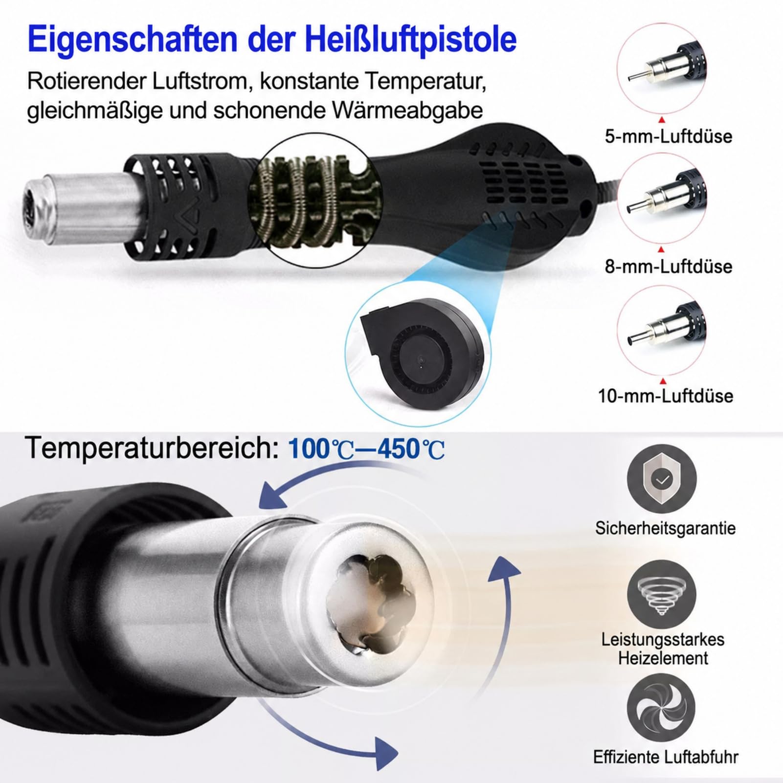 DEWIN Heissluft Lötstation, 700W 2-in-1 Rework Station Heißluft Lötstation