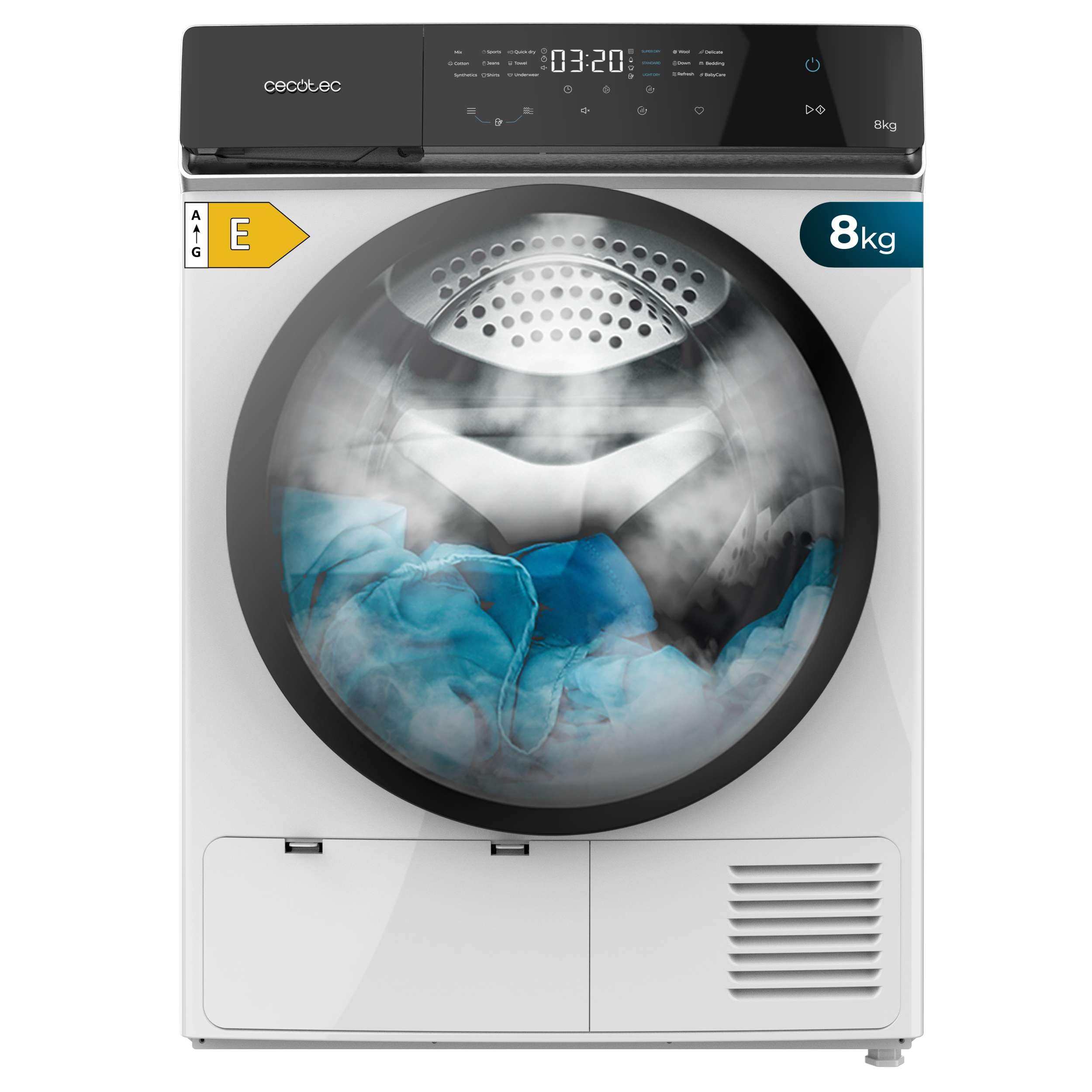 Cecotec Sèche-linge Pompe à Chaleur 8Kg Bolero DressCode Dry 8400. Précédente Cl