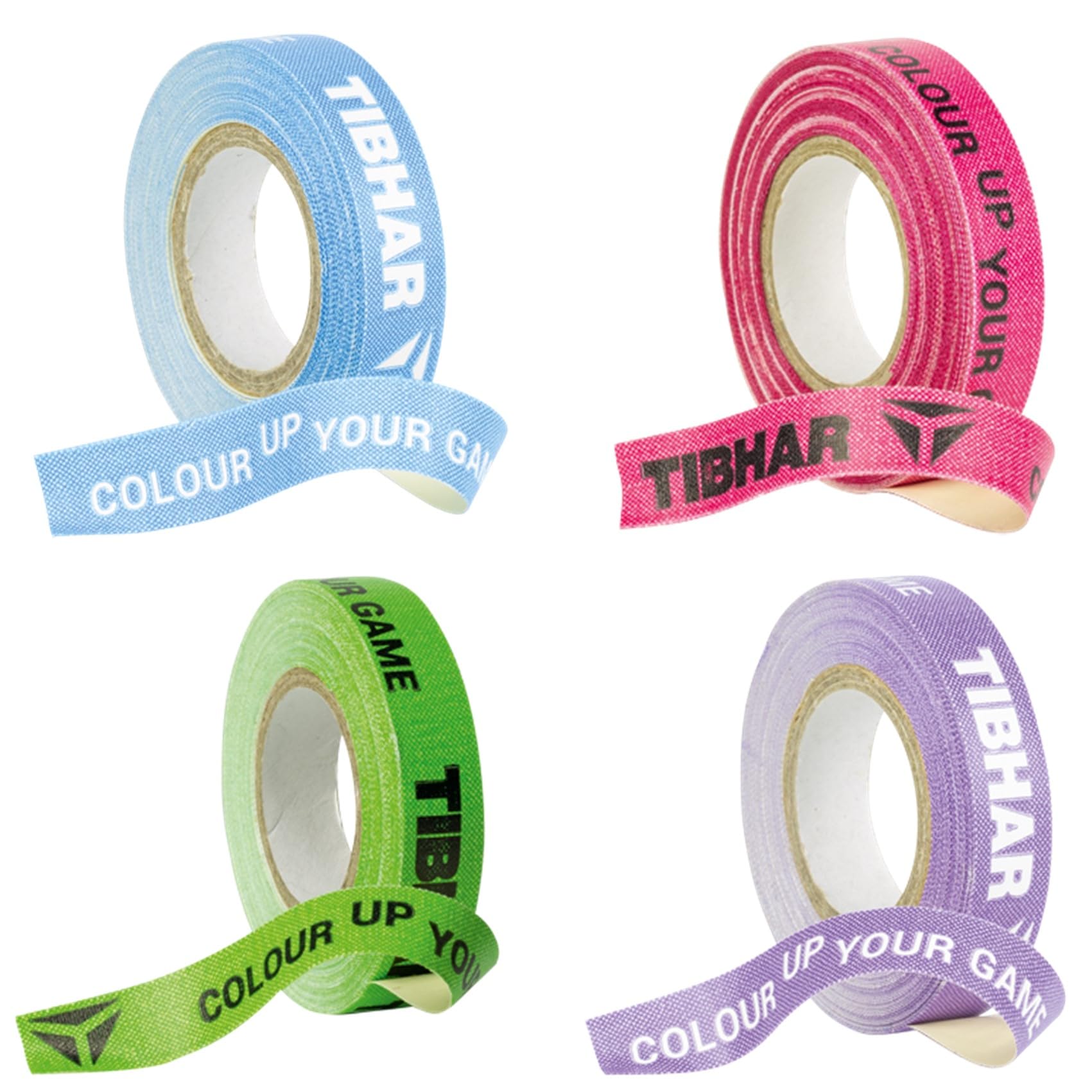 Tibhar Cinta de bordes para tenis de mesa, 10 mm de ancho, 5 m de largo, rosa, morado, azul, verde
