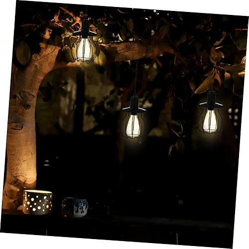 Miniatura 3 de Happyyami 2pcs Solar Wrought Iron Lamp Solar Powered Retro Wrought Light Hanging Tungsten Courtyard Light Solar Energy Power Hanging Light Retro