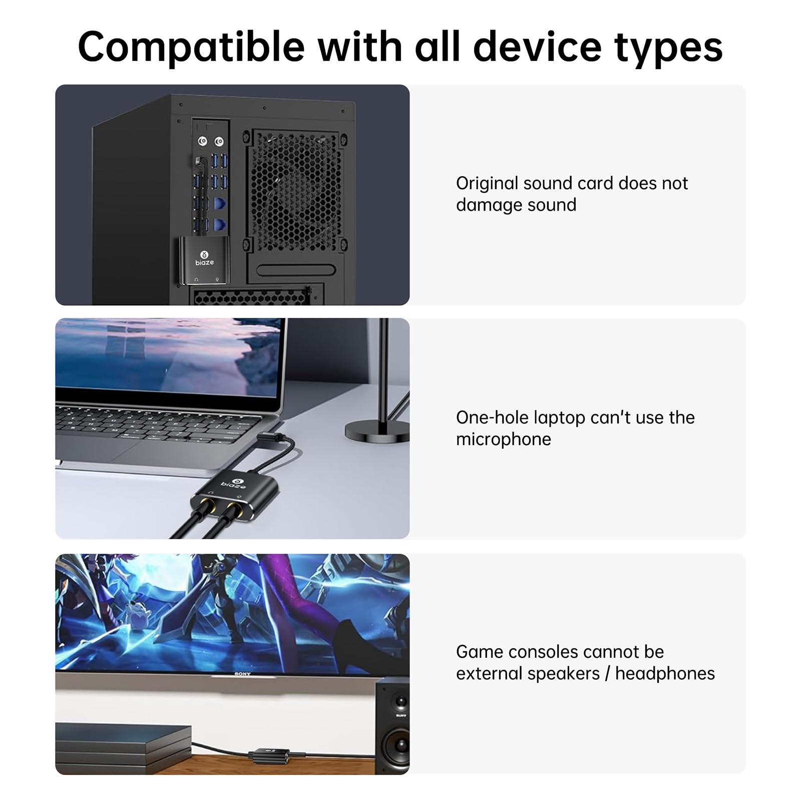 Adaptador de audio USB C a conector de 3,5 mm, tarjeta de sonido externa con auriculares de 3,5 mm y micrófono TRS Jack a USB C, compatible con Windows, portátiles, computadoras de escritorio, Windows
