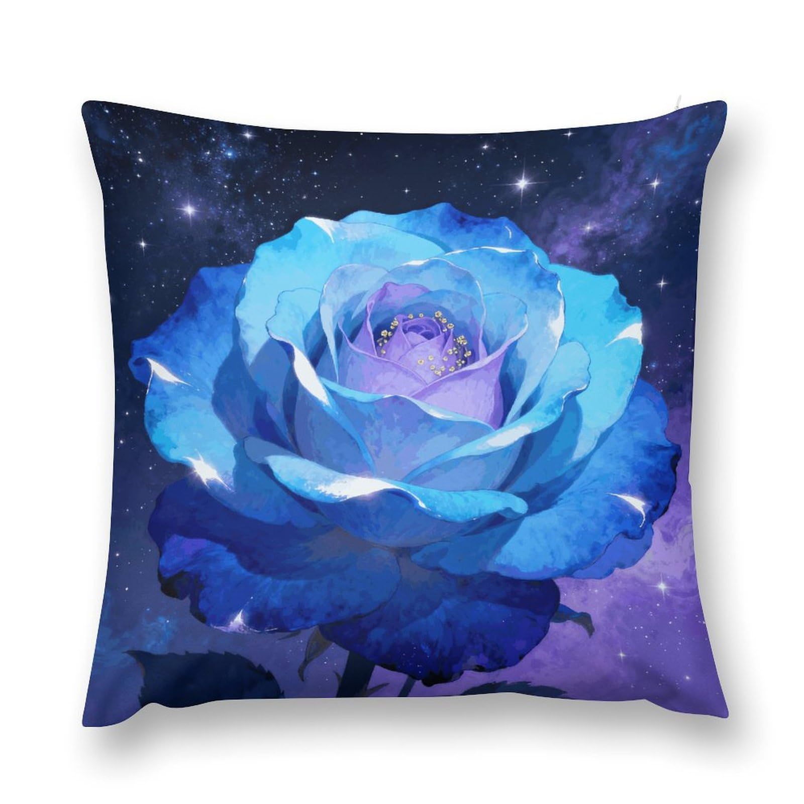MUSM Rose Blue Throw Pillow Cover 26 "x26 Wrinkle&Fade Resistant Cozy Soft Plush Pillow Case Protector Double-Sided Personalized Pillowcase Pillow Shams Cushion Cover for Home