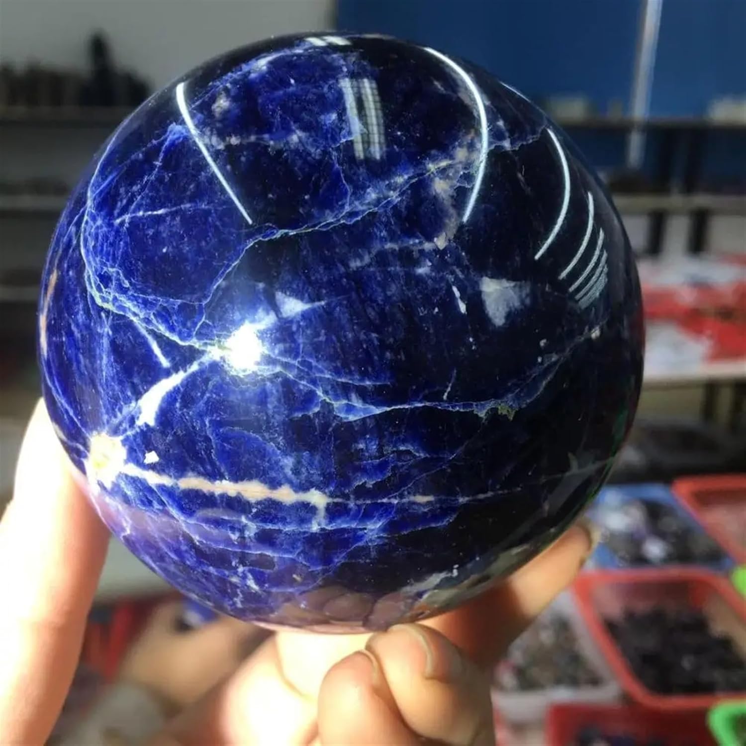 Bluestone Crystal Ball Crystal Ornaments (Size : 1400-1500g)