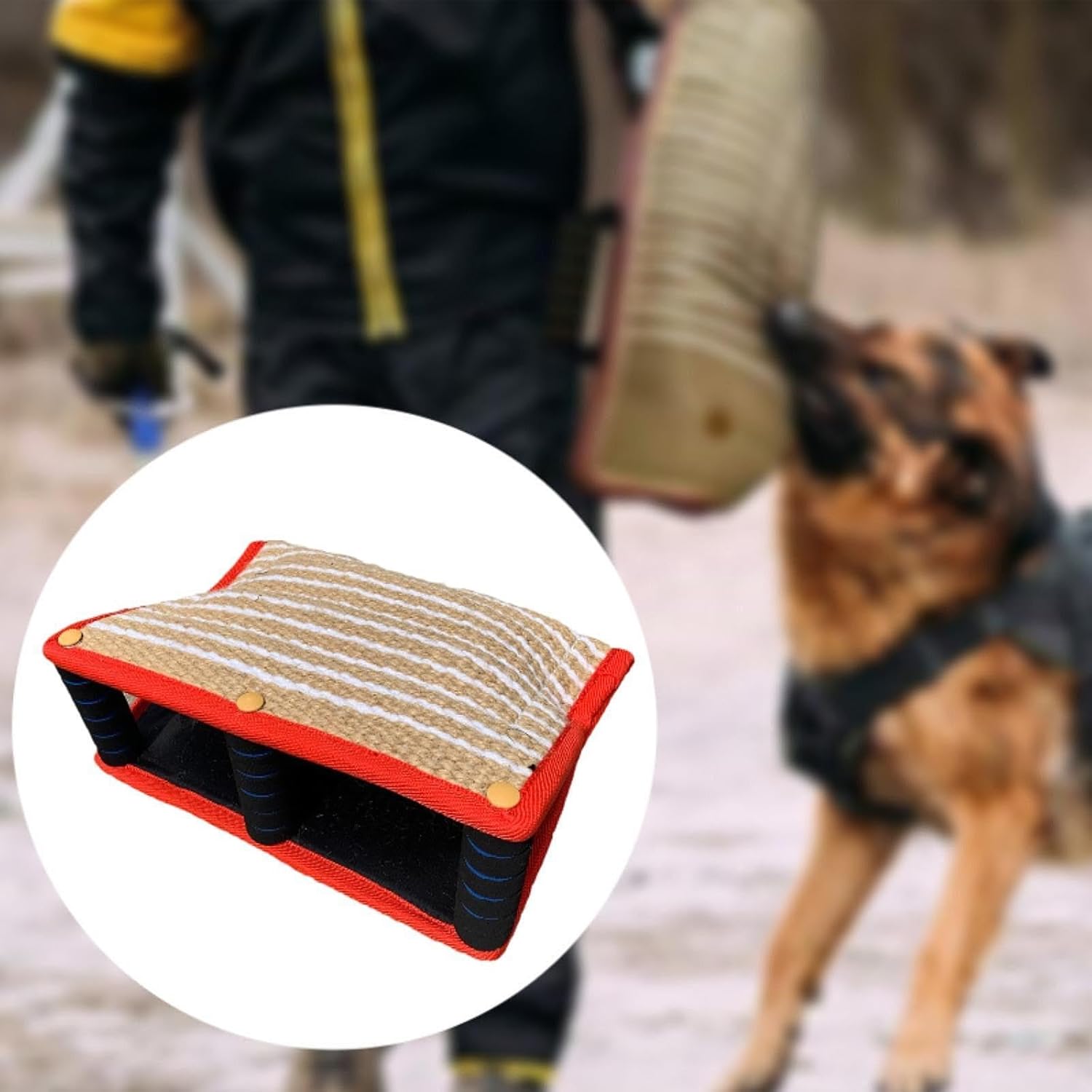 Dog Bite Pillow Dog Bite Wedge Entertaining Training Sleeve Jute Dog Bite Sleeve for Large German Shepherds Indoor Playing, red