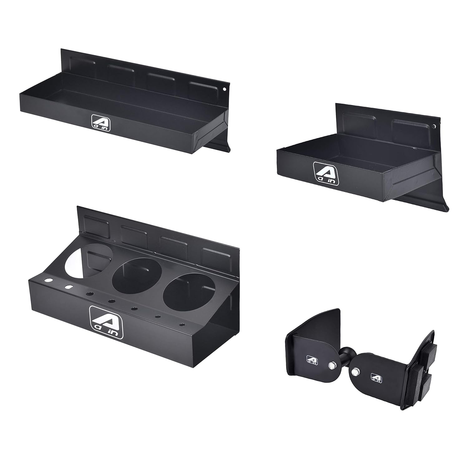 Eisen trayset 4pc Magnetic Toolbox Tray Set, Magnetic Tool Box holder for Cabinet Side Shelf Storage Van Workshop, Tool Trays, Paper Towel Holder and Spray Can Holder, Black