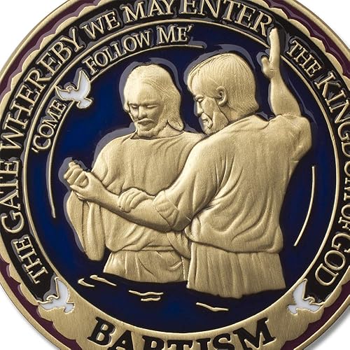 Miniatura 3 de Armor Coin & Emblem - Baptism LDS Challenge Coins Deluxe Display - Juego de 2 monedas de desafío con paño de pulido adicional
