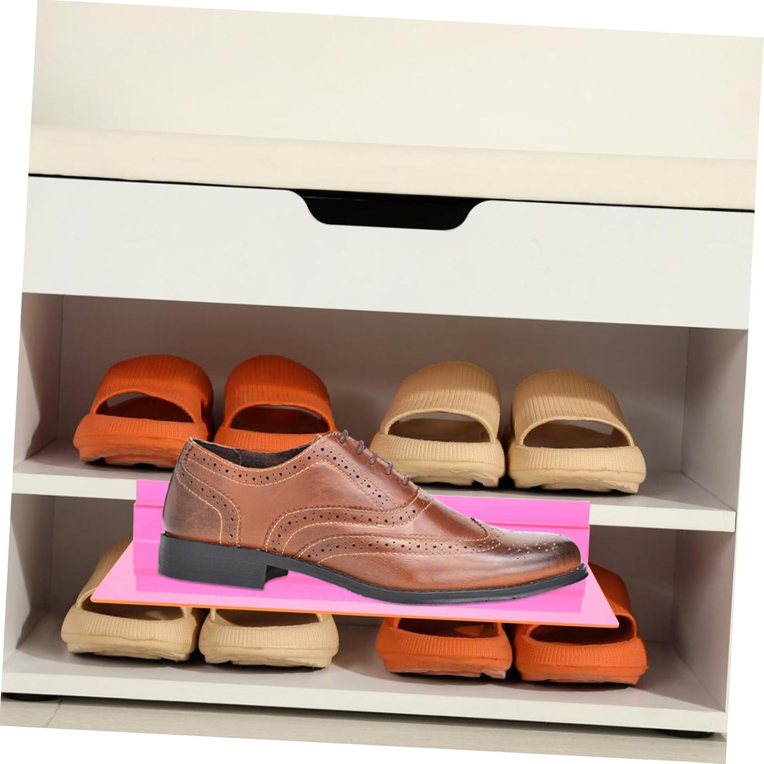 6pcs Wall Shoe Display Racks Plastic Shoe Shelves for Sneakers Easy to Install Minimalist Design for Organized Storage Closets and Retail Spaces