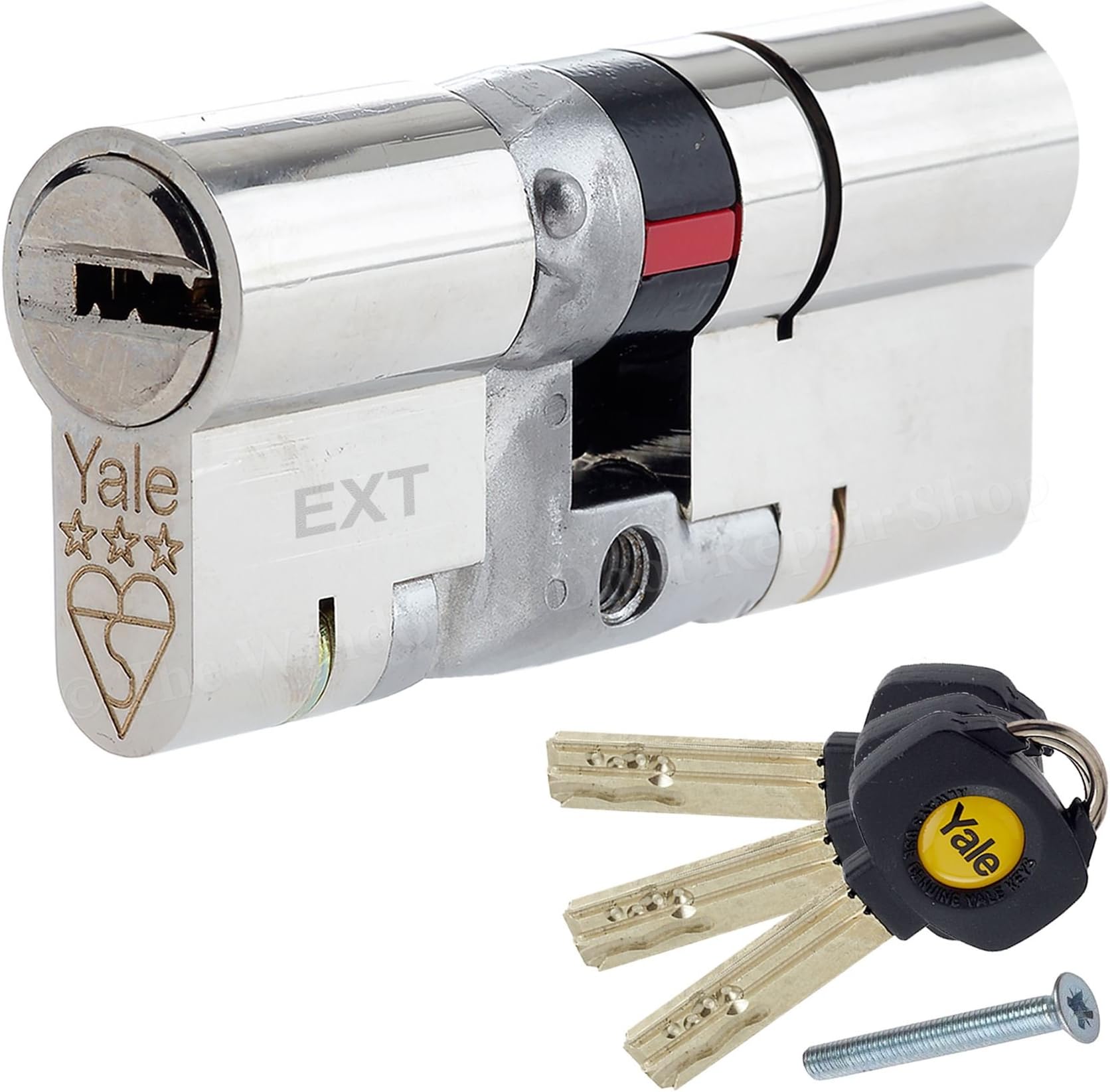 Yale B-YS3-4040N Anti-Snap 3 Star Euro Double Cylinder, High Security, 40:40 (80mm), Nickel Finish
