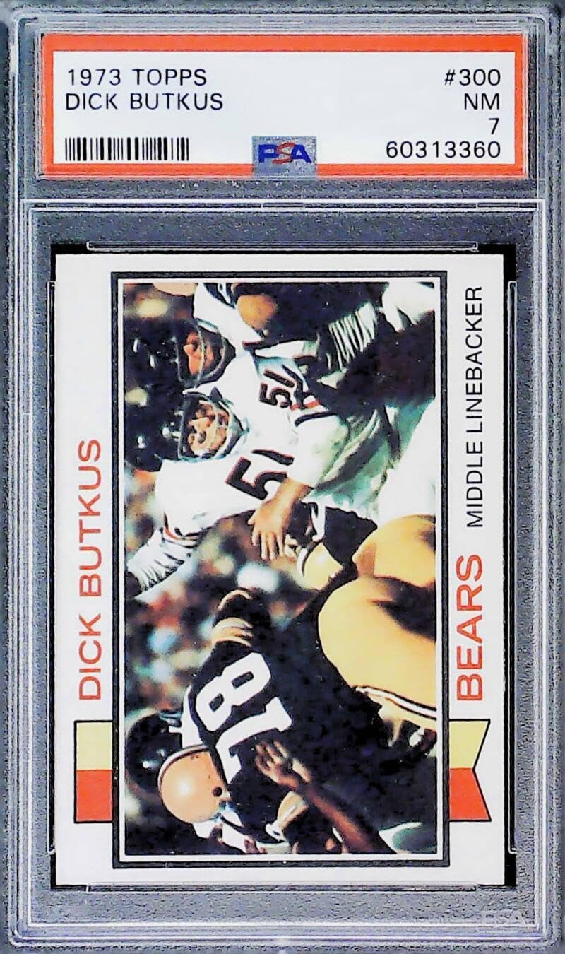 1973 Topps Football #300 Dick Butkus Chicago Bears PSA 7 NM Trading Card
