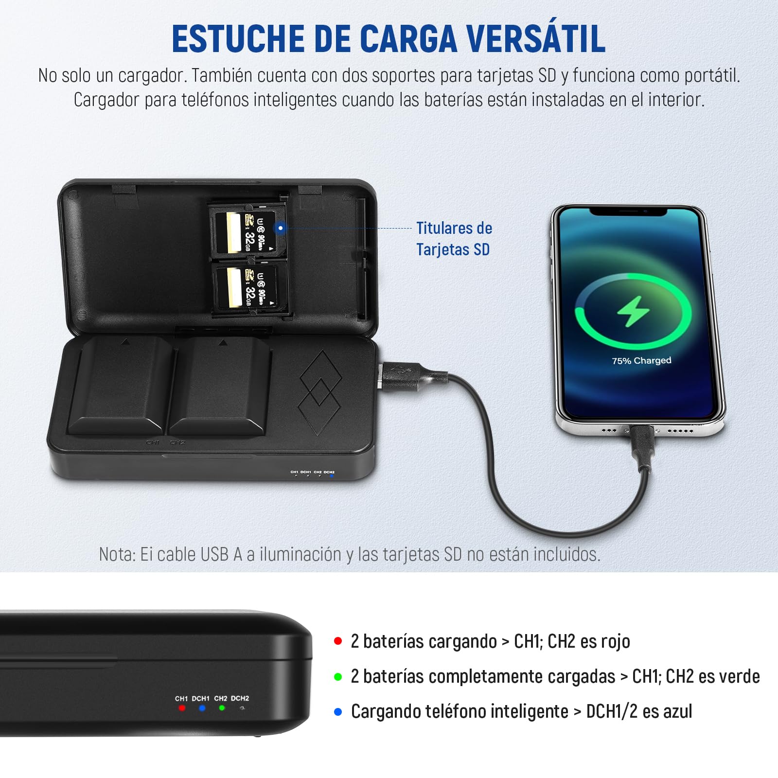 NEEWER Paquete de 2 2280mAh NP-FZ100 Baterías Repuesto con Cargador Dual Cable Micro USB, Compatible con Sony ZV-E10II A9III A7CII ZV-E1 A7III A7IV FX3 FX30 A6700 A1 A7C A7CR A7RIV A7RV A7SIII A9II