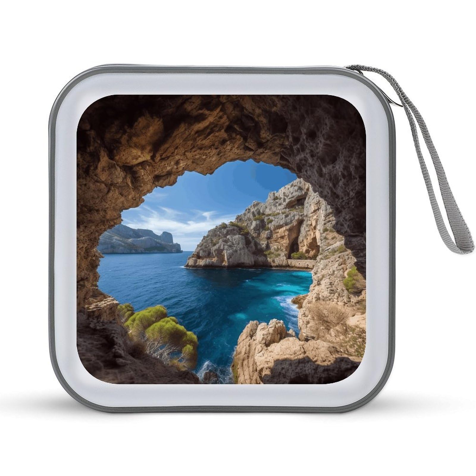 VstaDank Arch in Mallorca Spain CD Case Holder Hard Plastic DVD Case Storage Holders 40 Capacity Large Storage Disc Wallet Bag Portable Zipper CD/DVD Wallet Holder Organizer for Car Home Travel