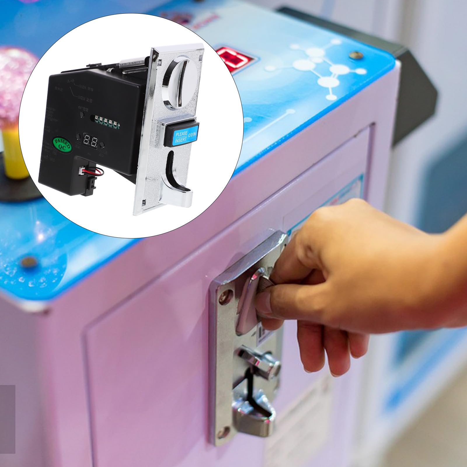 Gettoniera per Distributore Automatico Selettore Monete Elettronico in Pc, Riconoscimento Preciso e Accetta Monete da 15mm a 29mm per Macchine da Gioco
