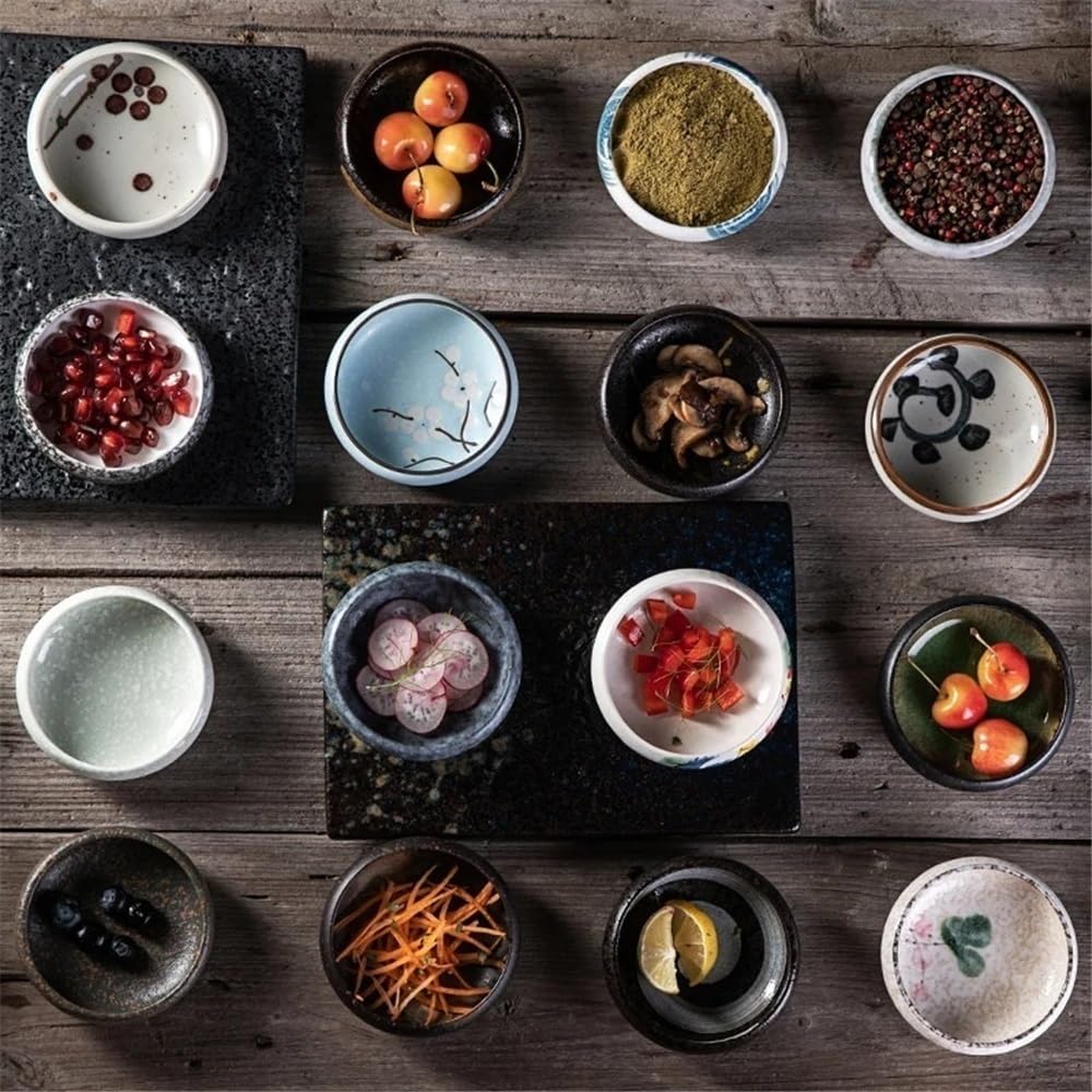 Sojasauce Dip-Schüssel-Set, Keramik-Gewürzschalen, runde kleine Schalen für Soße, Dip-Schalen, Küchenbeilage, Serviergeschirr – perfekt für Unterhaltung und den täglichen Gebrauch
