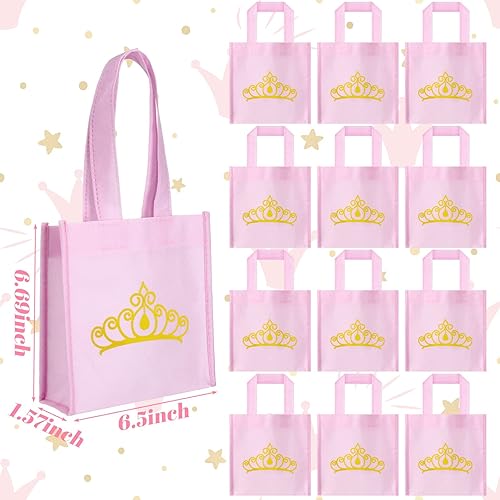 Miniatura 6 de Juego de 12 accesorios de disfraz de princesa, incluye bolsas de regalo de princesa, corona de plástico, anillos y varitas para fiesta de