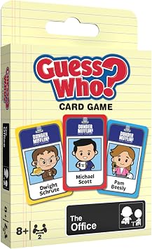 Guess WHO? Card Game The Office, Featuring 20 Characters, Michael Scott, Jim Halpert, Pam Beesly and More, Family Friendly Deduction, 2 Players, Officially Licensed Merchandise & Collectible