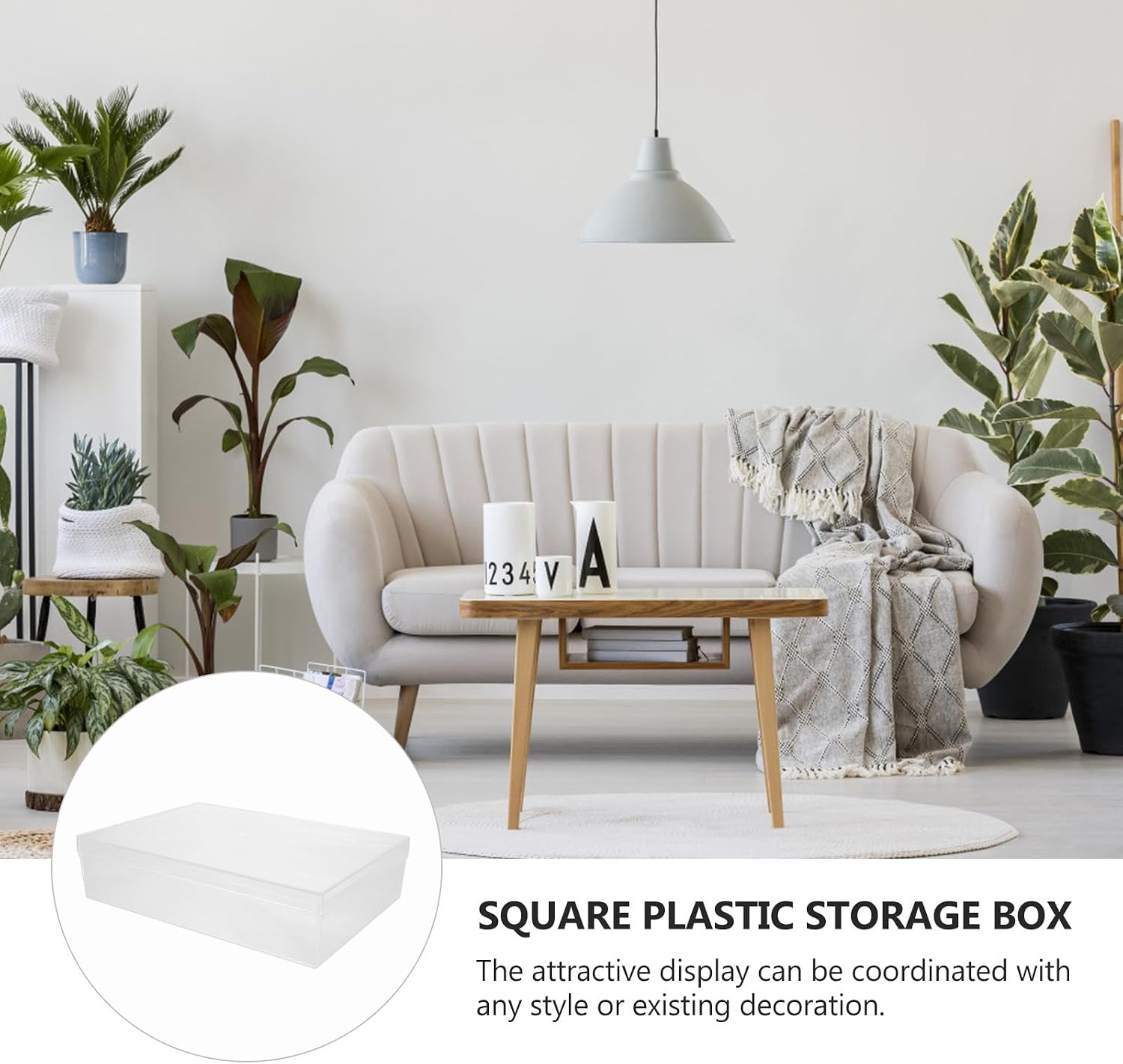 Plastic Storage Box Moisture-proof Design with Lid Large Capacity Rectangular Display Box for Packaging Display and Sundries Storage