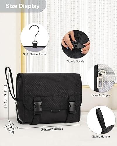 Miniatura 84 de Neceser colgante de viaje para hombres y mujeres, kit de viaje, bolsa de afeitar, impermeable, organizador de maquillaje para baño, ducha, azul