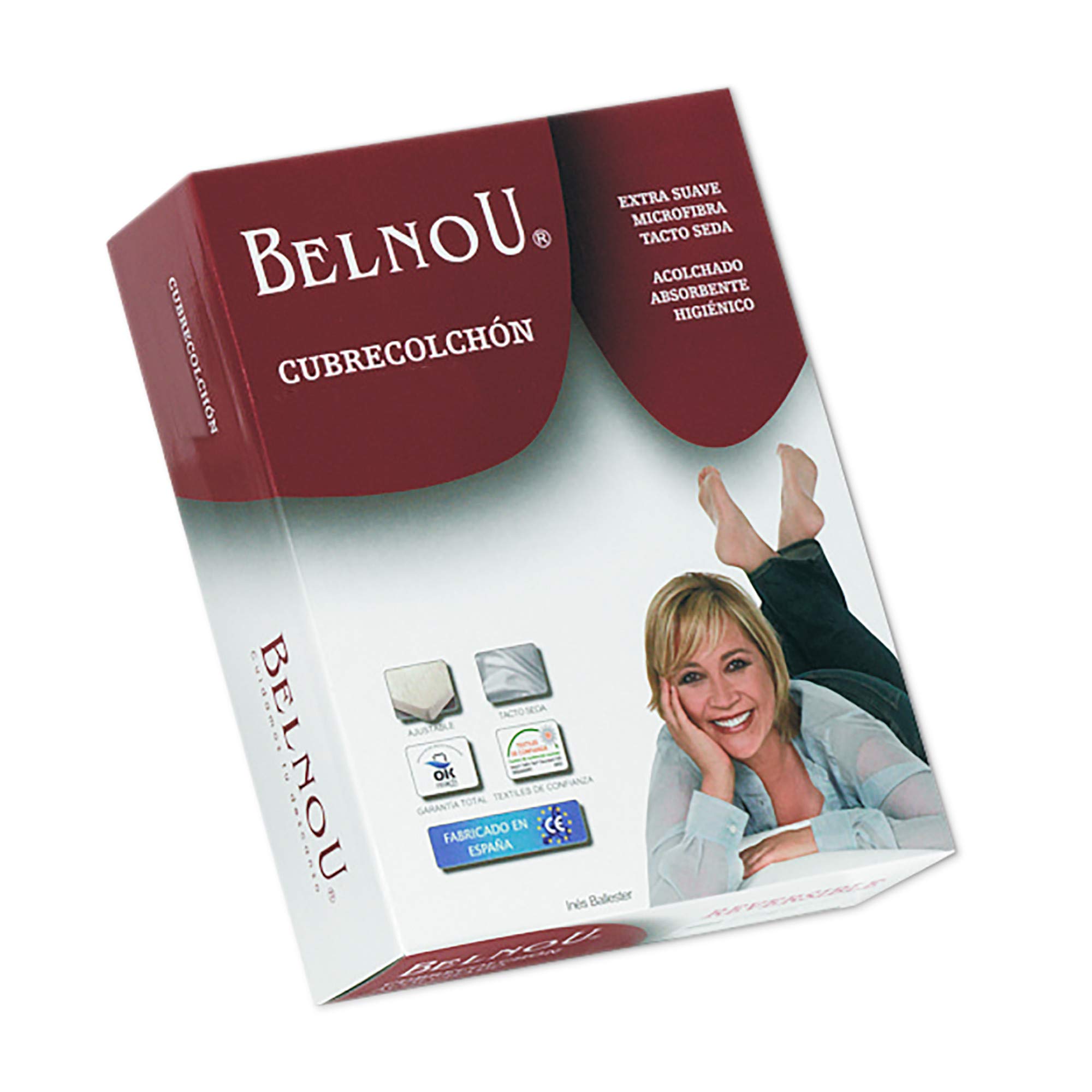 Belnou Protector de Colchon Funda Colchon Acolchada. Cubre Colchon Protector Colchon Sobrecolchon. Algodon Reversible Transpirable. Oslo 1. Cama 135 x 190 cm
