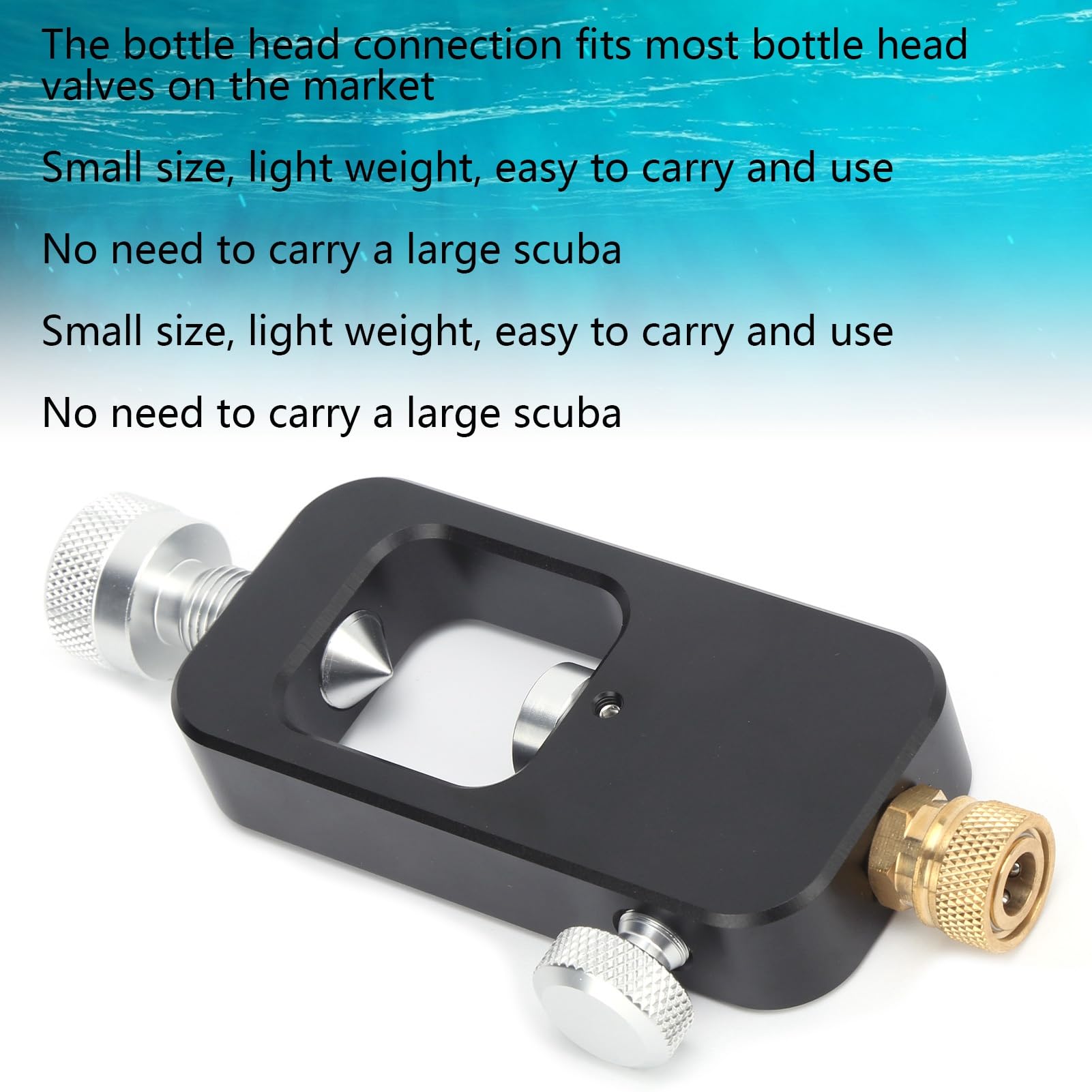 Diving Refill Adapter, Scuba Tank Refill Adapter, Portable Aluminium Alloy Oxygen Cylinder Refill Adapter Accessory for Oxygen Cylinder Diving (8 MM)