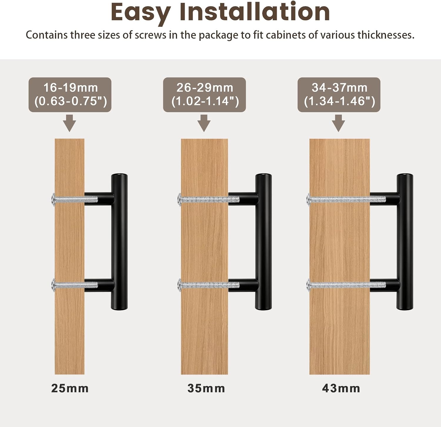 30 Pack 3-3/4Inch Cabinet Pulls,Black Kitchen Cabinet Handles,Bathroom Bedroom Dresser Handles,6" Overall Length