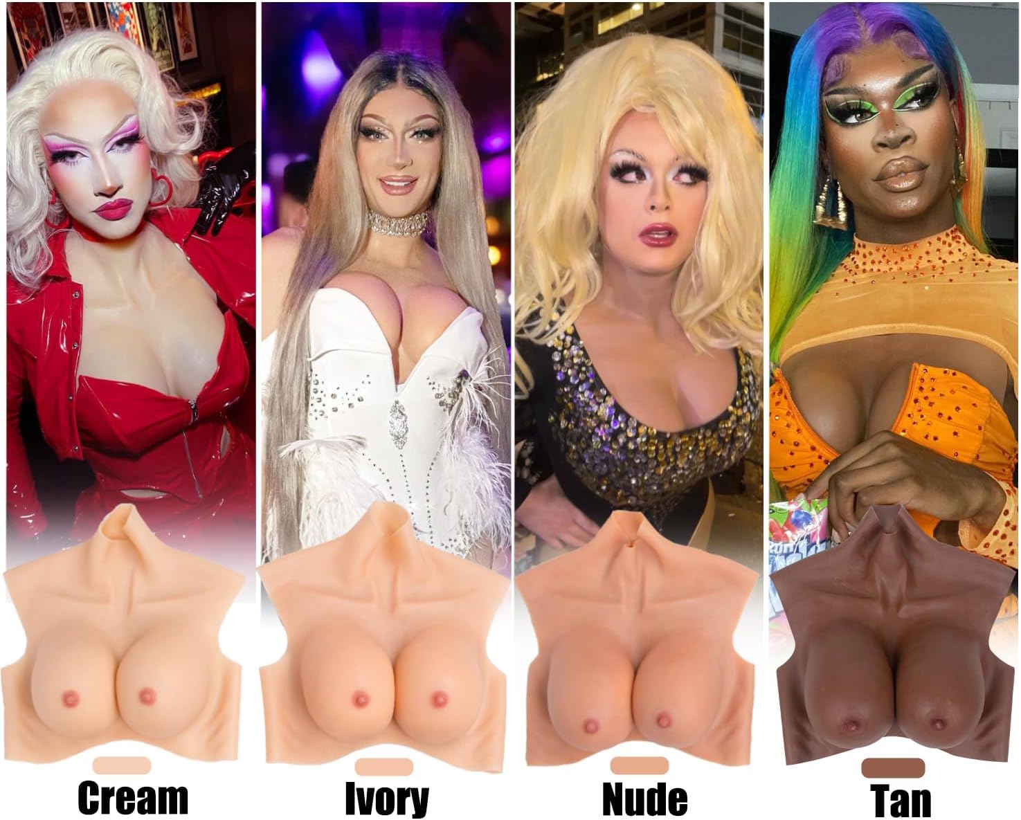 Silicone Breast Silicone Breastplate Fake breasts Forms C-G Cup For DragQueen Crossdresser