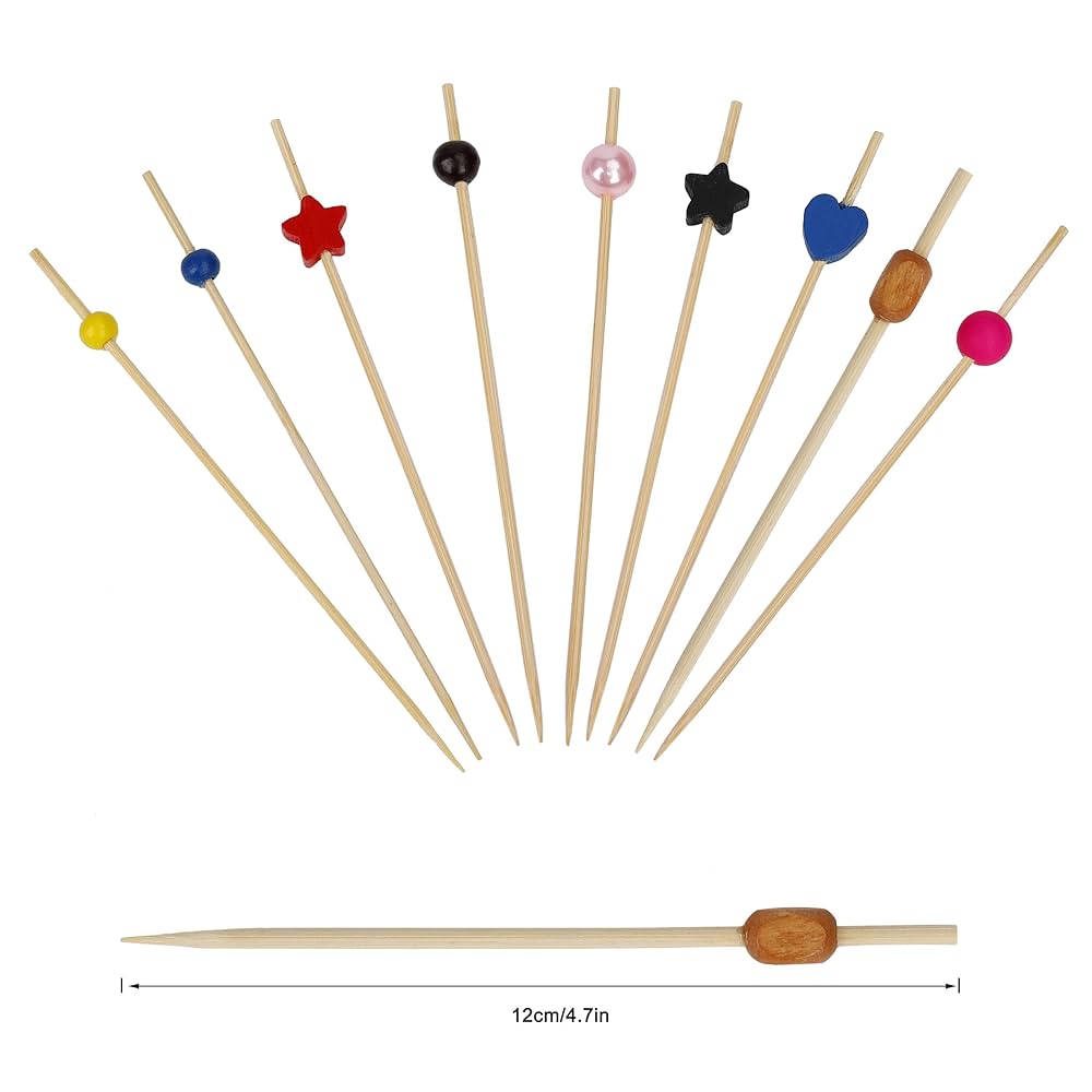 Stuzzicadenti In Bambù Colorati - 100 Pezzi Da 12cm Per Cocktail E Antipasti - Foto 6
