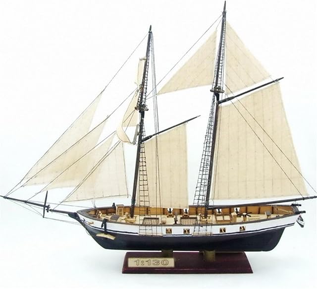 FEVERWORK 380x130x270mm DIY Ship Assembly Model Kits Classical Wooden Sailing Boats Scale Model Decoration