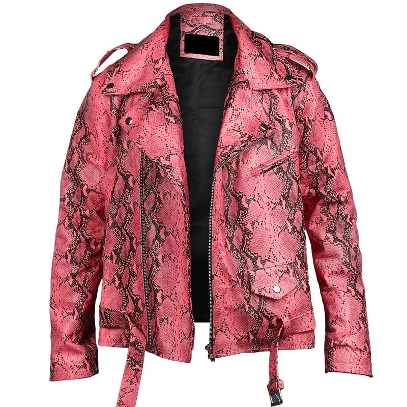 Amazon.com: Litswear Men's Python Print Leather Jacket - Soft