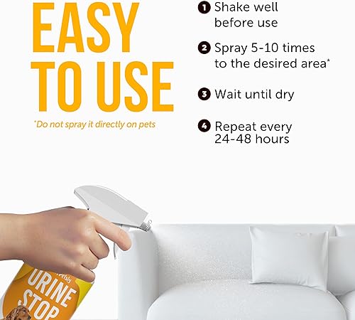 Miniatura 3 de Spray Anti Orina de Gatos y Perros - 17 Fl Oz - Spray No Más Marcaje para Perros y Gatos - Spray de Entrenamiento para Orinal Sin Manchas para