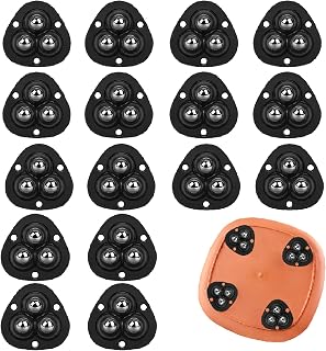 Mini Caster Wheels for Small Appliances, Self Adhesive Caster Wheels, Stainless Steel Rollers Universal Wheel for Trash Can, Storage Bins Bottom (16 PCS, Black) APBATS