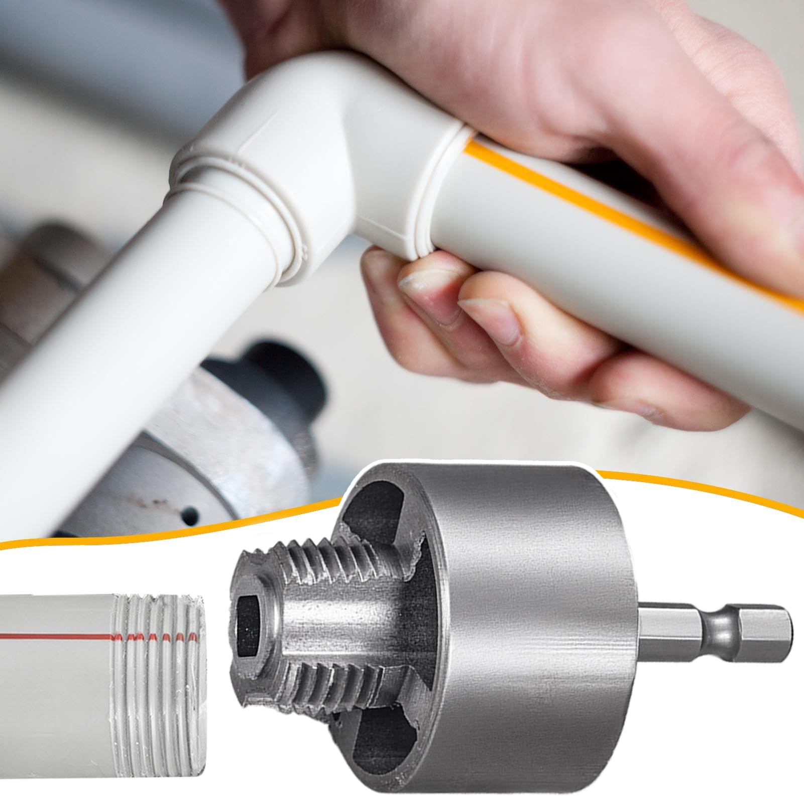 Herramienta de Roscado PVC - Herramienta de Roscado | Cabezales de Corte Internos Externos para Taladro Eléctrico en Fontanería
