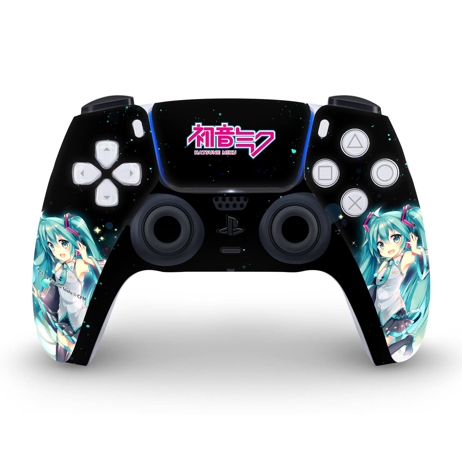 Head Case Designs Offizielle Hatsune Miku Nachthimmel Grafiken Vinyl Frontplatte Haut Gaming Aufkleber kompatibel mit Sony PlayStation 5 PS5 Disc Edition Console & DualSense Controller