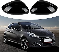 RéTroviseur Couverture Remplacement pour Peugeot 208 2012-2019, 1 Paire Couverture de Rétroviseur Couvercles Gauche et Droite,Noir ou Blanc Brillant L'accessoire de Voiture Parfait