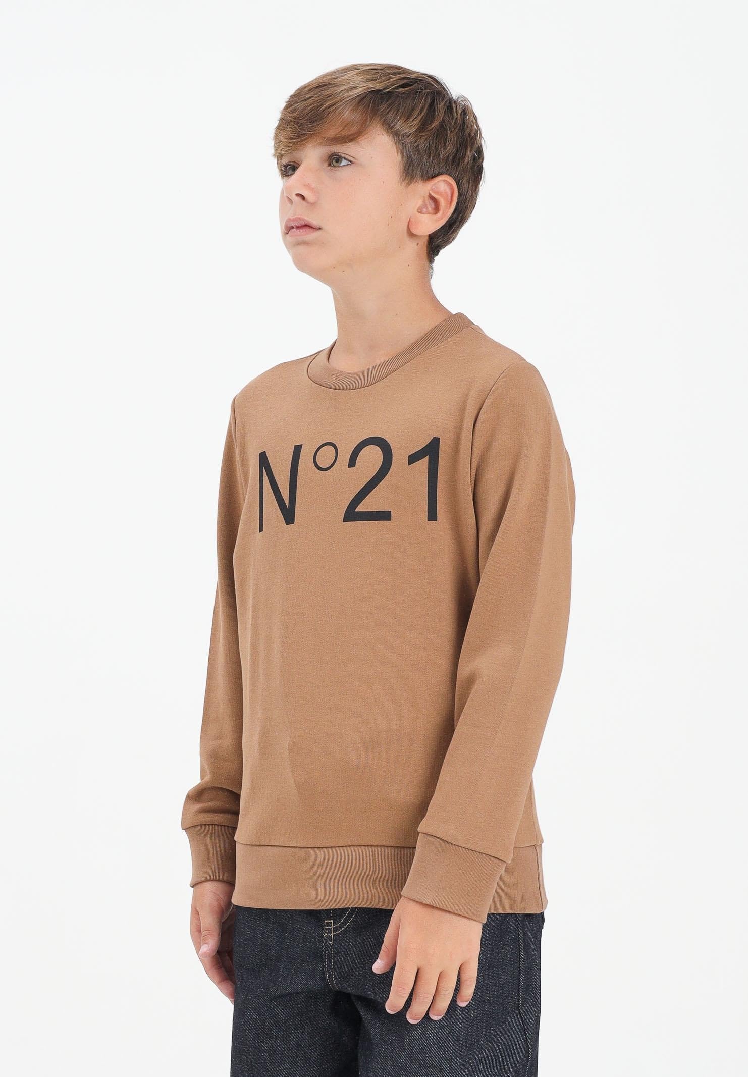N21 Bluza z okrągłym dekoltem dla kobiet, nastolatków i dzieci z kontrastowym logo