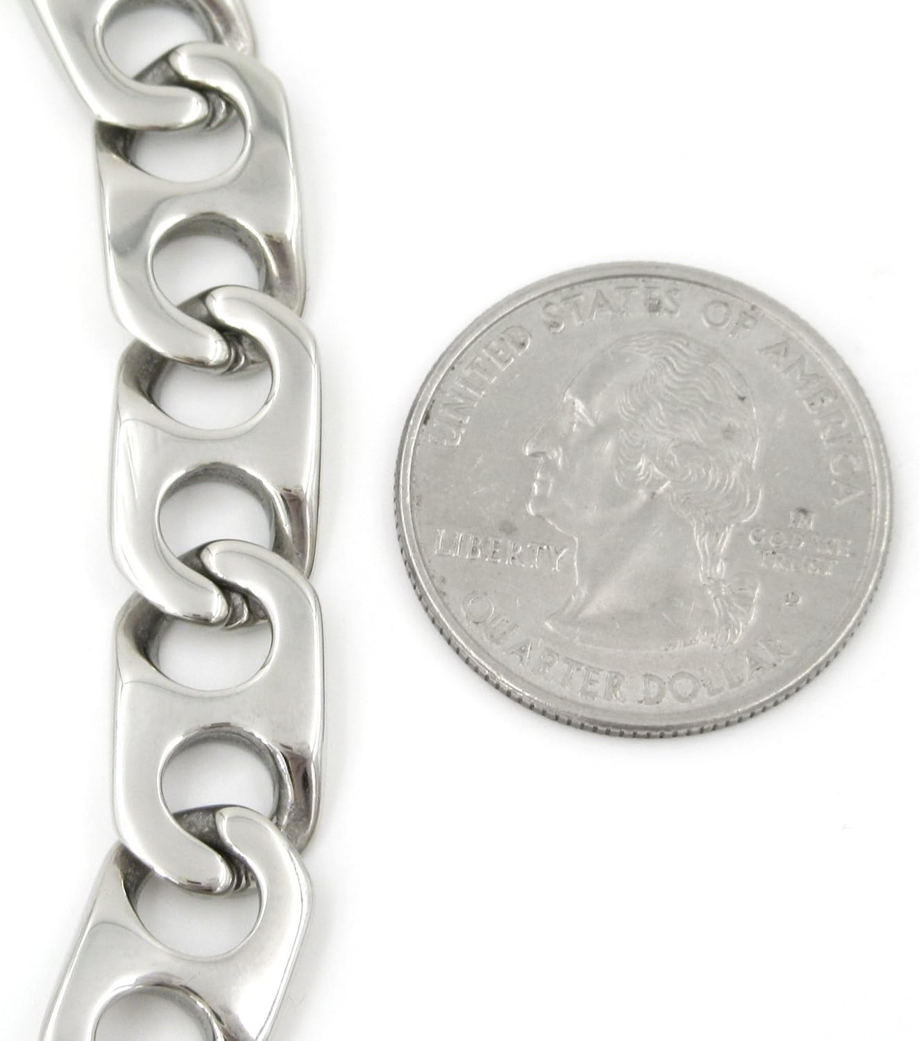 Stainless Steel Flat Mariner Link Men Bracelet 10mm 8.2 inch
