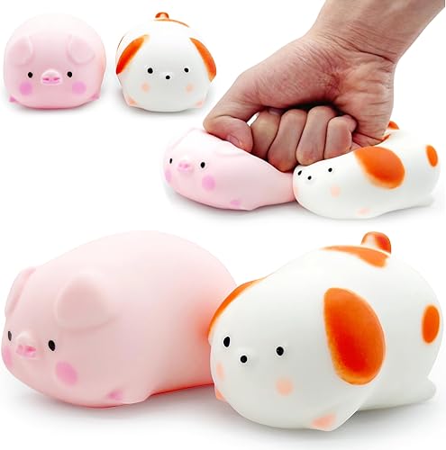 ZTATU Pelotas para el estrés Squishy Dogge & Piggy para niños, juguetes sensoriales antiestrés (paquete de 2), juguetes sensoriales para el estrés,