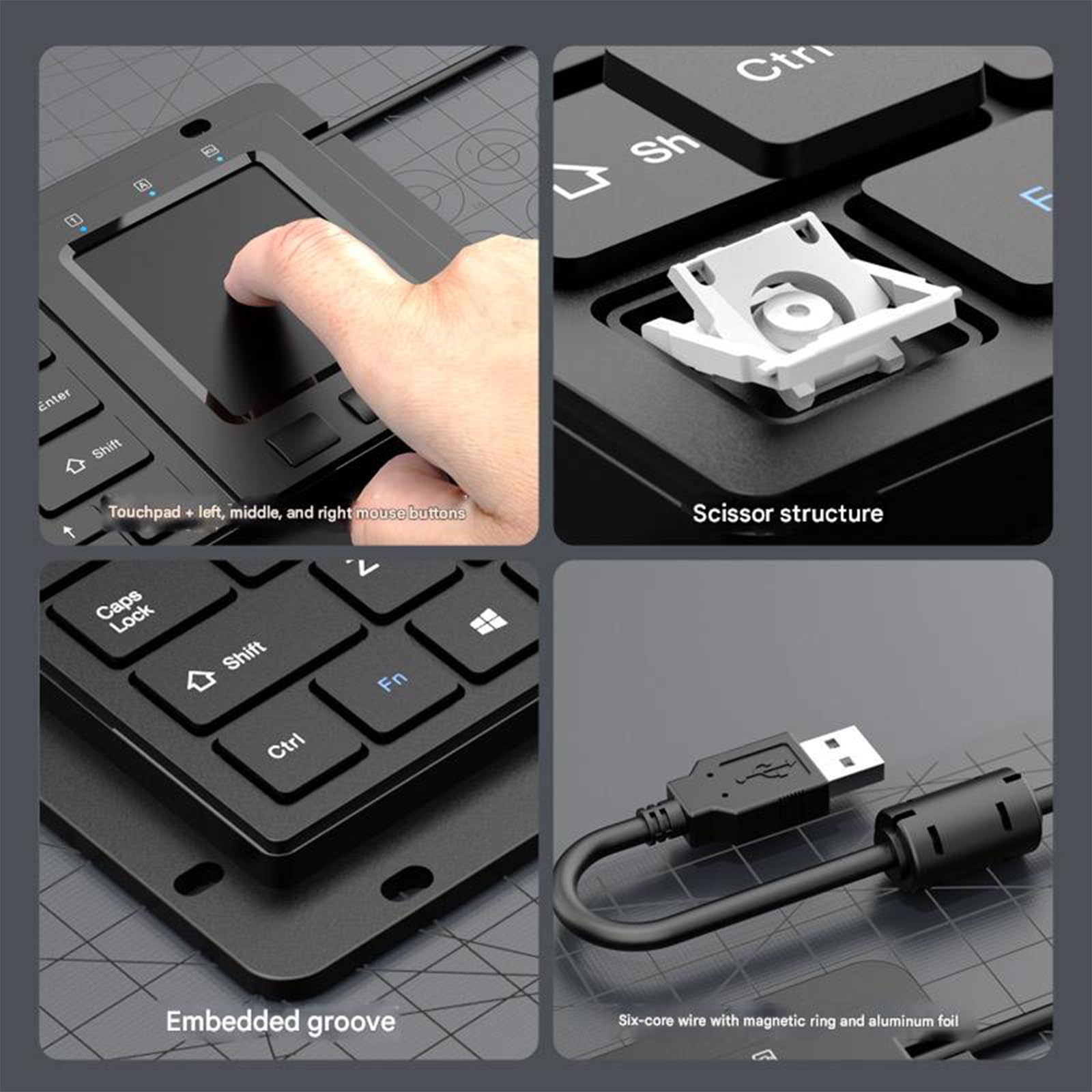 Tastiera Industriale Plug And Play Touchpad a 64 per Condizioni Difficili, Impermeabile, Industriale