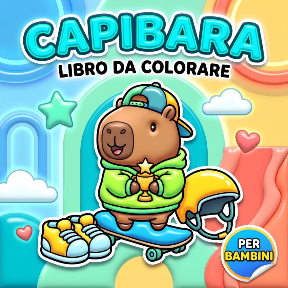 Libro da Colorare Capibara: Disegni Allegri E Semplici Con Animali Dolci, Momenti Teneri E Tanto Divertimento Creativo