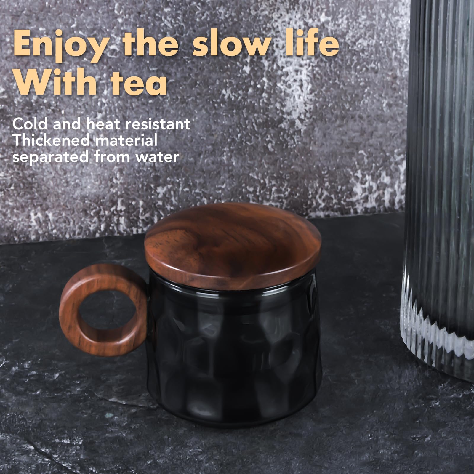 Portable Glass Tea Infuser Bottle Travel Tea Mug with Infuser Tumbler for Blooming Tea Balls Double Wall Borosilicate Portable Tea Cup