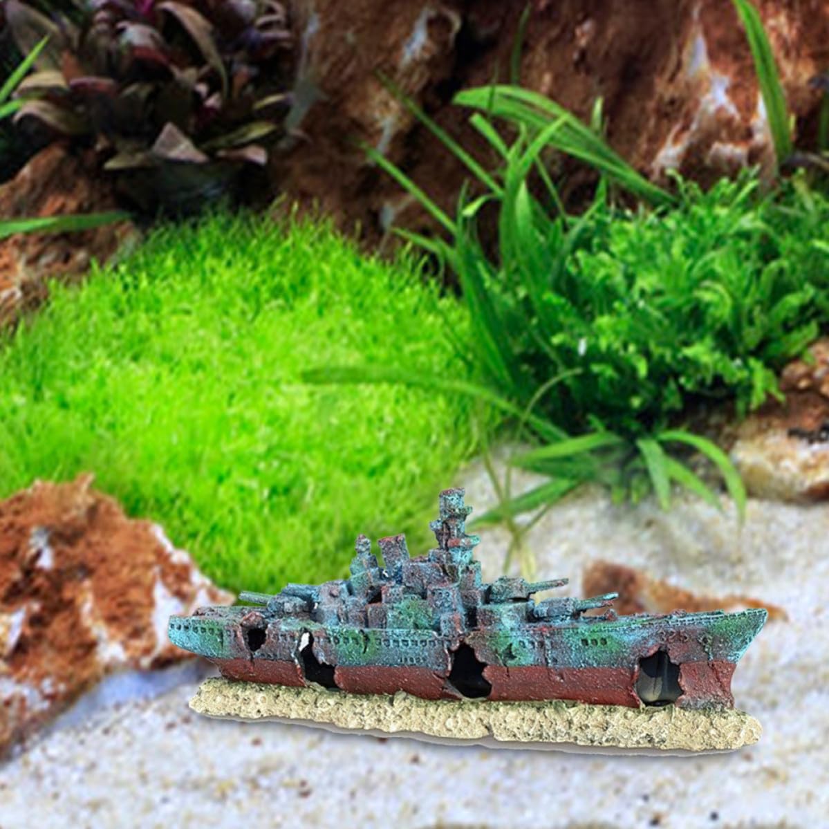 DOITOOL Realistische Verblassungsbeständigem Design Schiffswrack Dekoration Aquarium aus Kunstharz mit Hoher Detailtreue und Verschiedene Aquarium Themen und Fischbecken