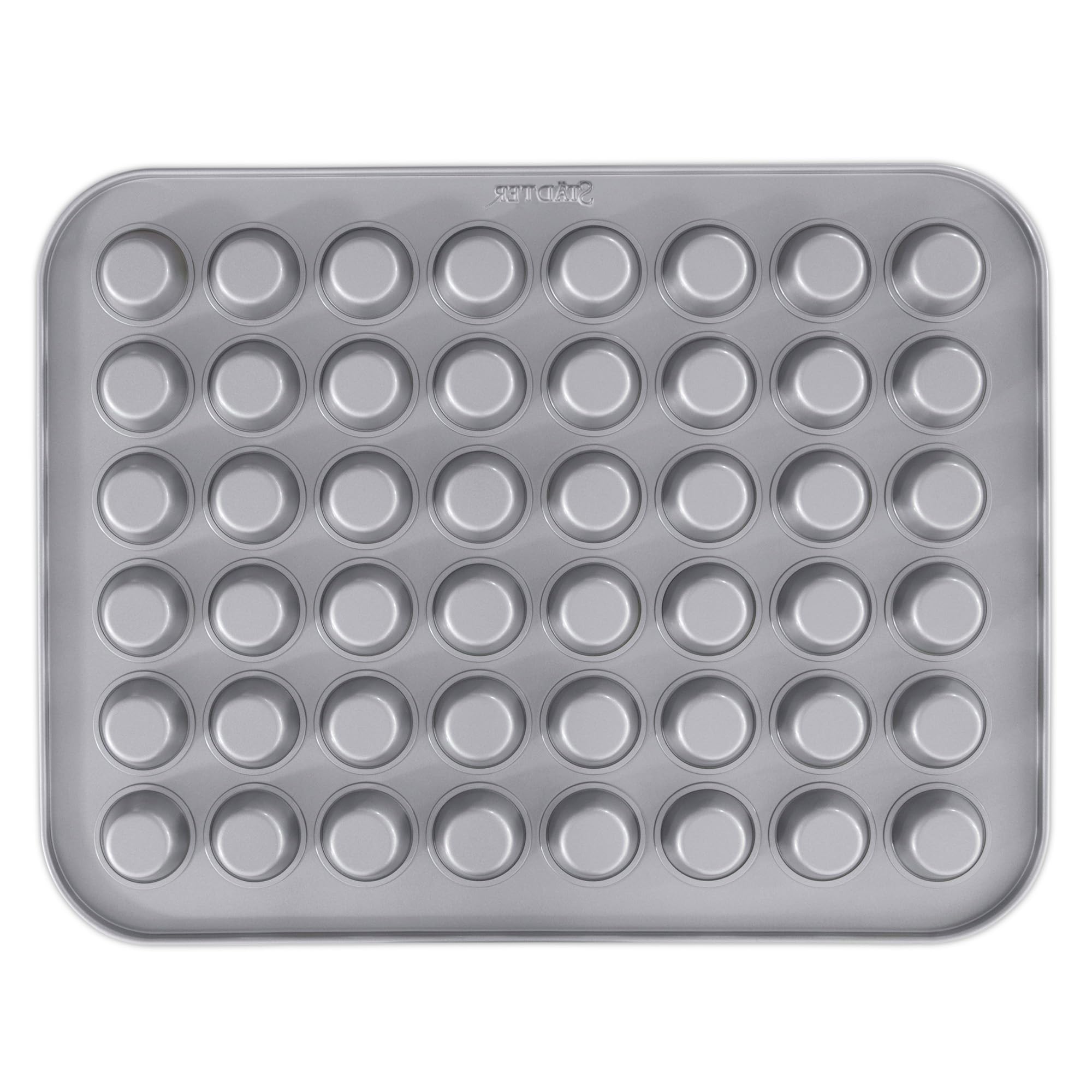 Städter we love baking Muffin Konfekt Backform, 48 Mini-Muffins, Antihaftbeschichtung, made without PFAS, 40x31 cm, hochwertige langlebige Metallform, ideal für Backliebhaber