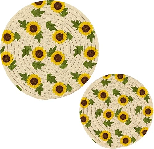 Miniatura 1 de Soportes para ollas, 2 unidades para cocina, salvamanteles de algodón para platos calientes, sartenes 100% algodón puro, tejido de hilo de algodón,