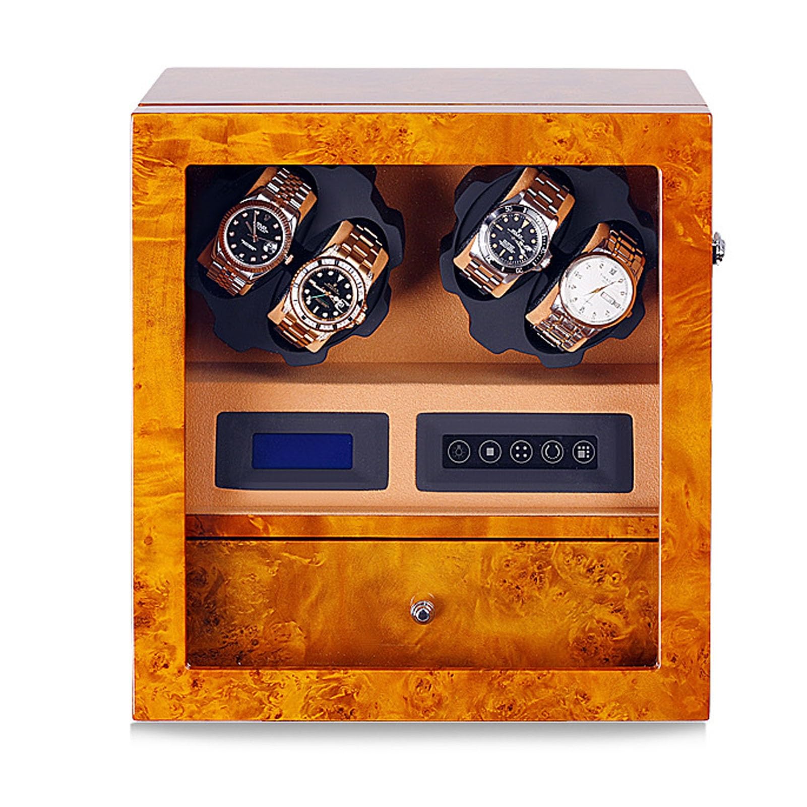 WMYYZYQ Watch Winder Watch Winders Automatic Mechanical Watch Shaker Vertical Smart Winding Box Silent Motor Watch Rotating Device Multi-Slot Watch Storage Case Organiz,C-A