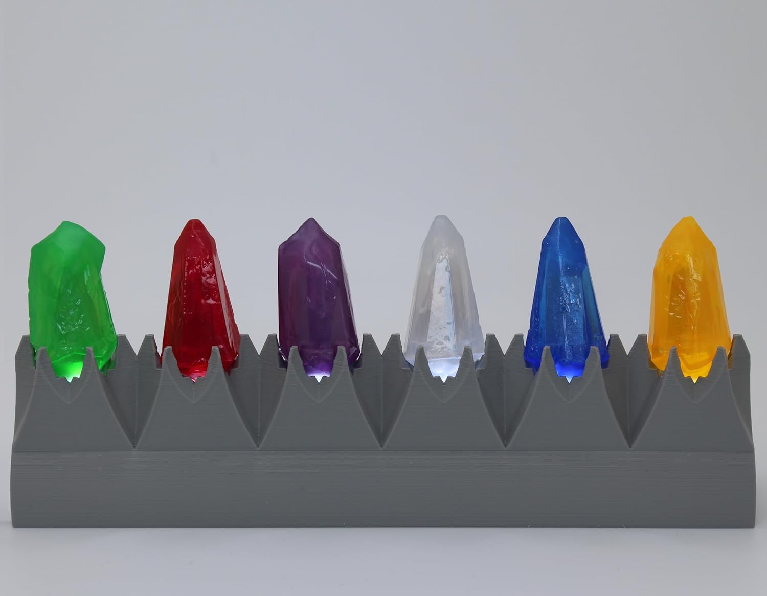 Kyber Crystal Display Stand/Holder for up to 6 Crystals with built-in illumination - Made in USA (Crystals not Included)