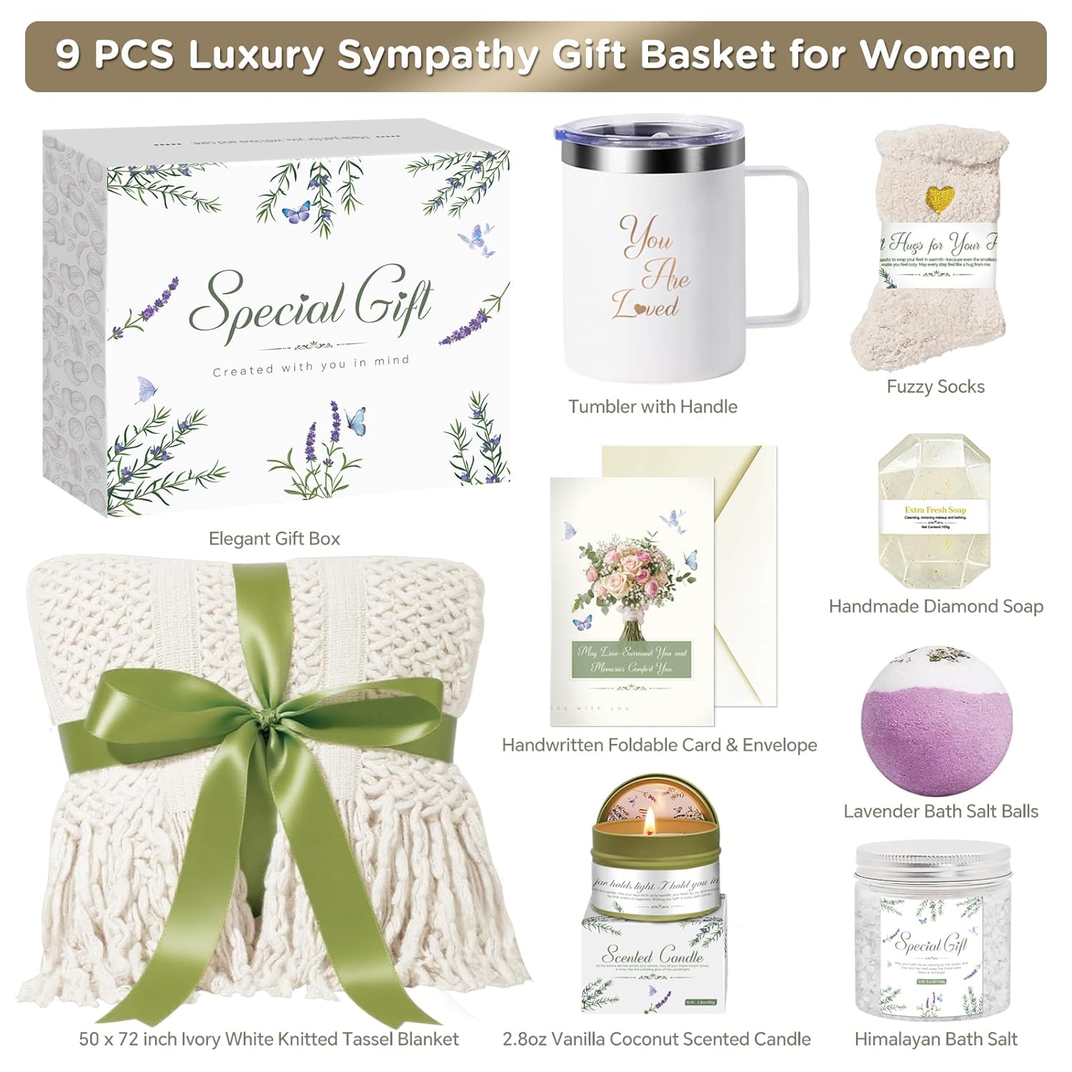 Gift Baskets for Women, Comfort Get Well Soon Gift Basket, Valentines Day Gifts for Her Girlfriend Wife, Self Care Gifts for Women, Mom, Sister, Sympathy Inspirational Birthday Care Package Spa Set - Image 2