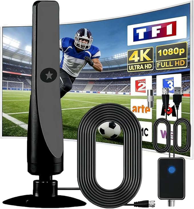 Gresophony Indoor TV Antenna: Amplified HD Reception