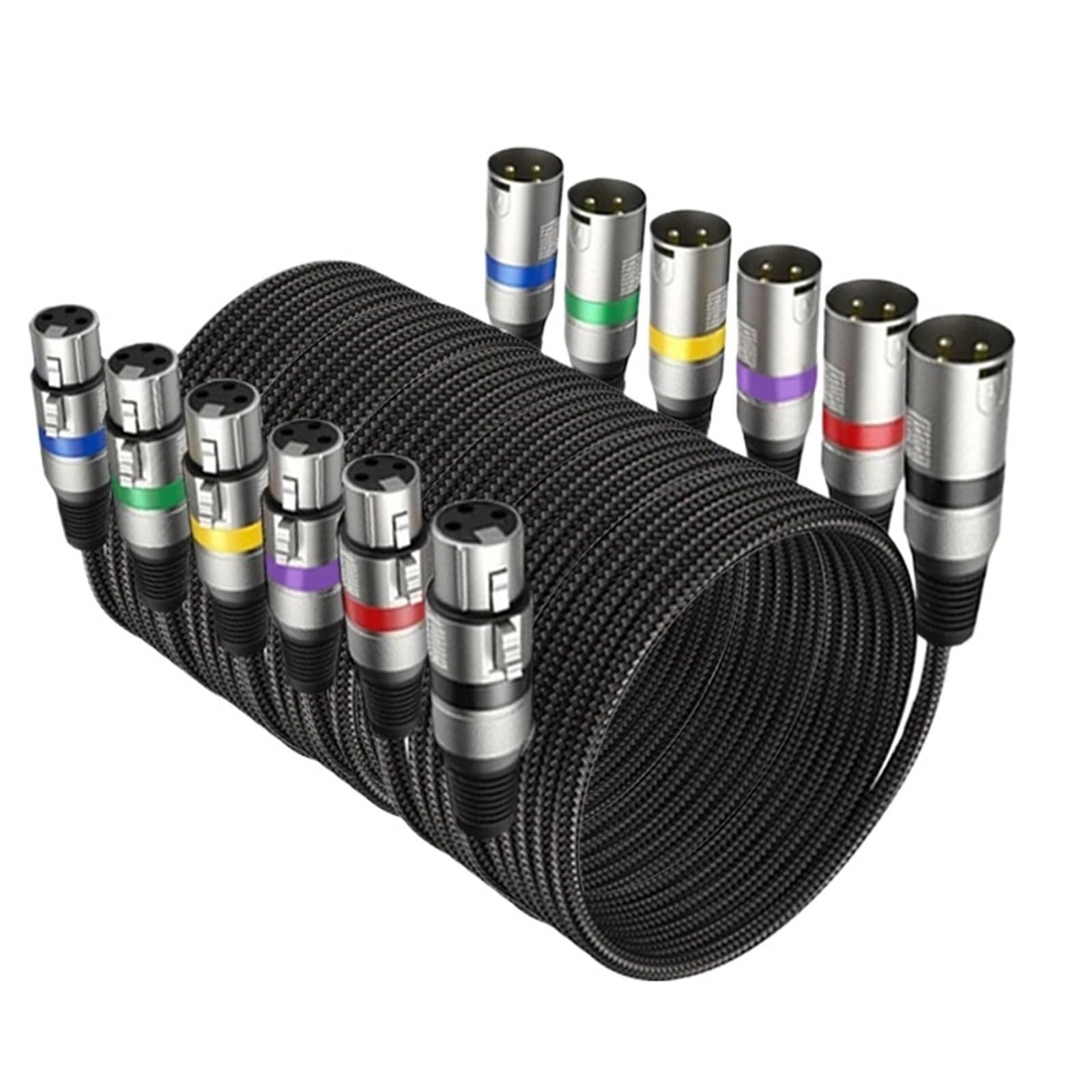 Zbalansowane 6 szt. Kable XLR i bezszumowy kabel mikrofonowy do monitora studyjnego DMX Effector (5 m)