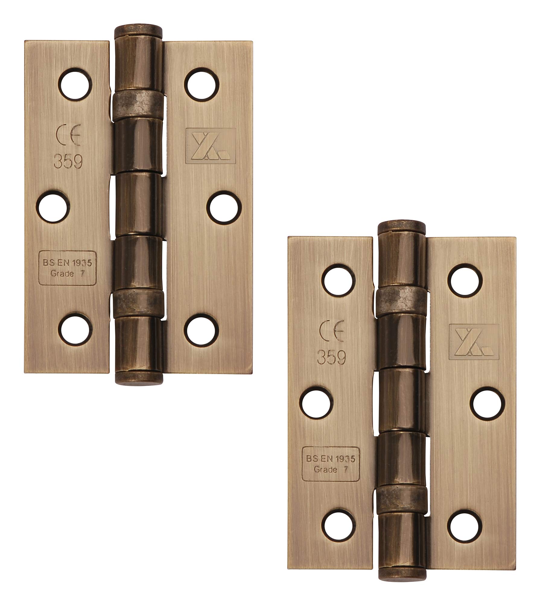 76mm (3"") Ball Bearing Internal Hinge Fire Rated in Antique Brass inc Screws